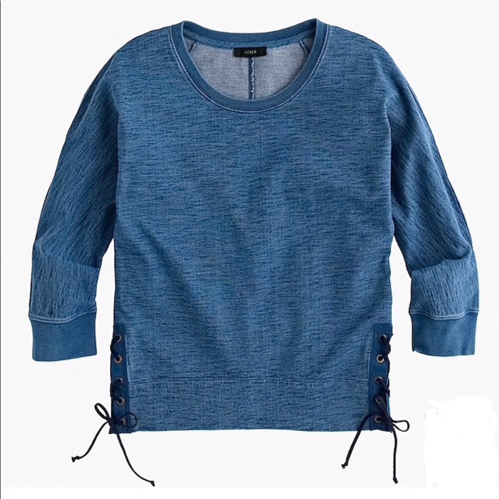 Indigo lace-up sweater